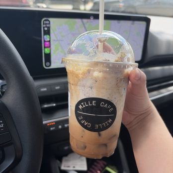 Mille Cafe - Iced Brown Sugar Shaken Espresso with Cookies & Cream Cold Foam - Cafes Near Me - Friendswood, Texas
