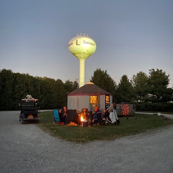 Caboose Lake Campground - Red Yurt! beautiful at night with our Halloween decorations! - Campgrounds Near Me - Remington, Indiana Caboose Lake Campground - Red Yurt! beautiful at night with our Halloween decorations! - Campgrounds Near Me - Remington, Indiana