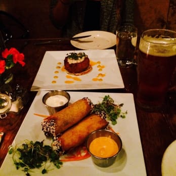 Cask - Philly Cheesesteak Spring Rolls and Crab Cake - Bars Near Me - New York, New York Cask - Philly Cheesesteak Spring Rolls and Crab Cake - Bars Near Me - New York, New York