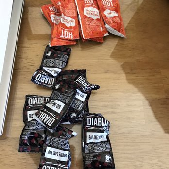Taco Bell - Assorted salsas: my take Diablo is like a normal good restaurant hot sauce; Hot is like medium, mild is why bother-just use ketchup! - Fast Food Near Me - Rochester Hills, Michigan Taco Bell - Assorted salsas: my take Diablo is like a normal good restaurant hot sauce; Hot is like medium, mild is why bother-just use ketchup! - Fast Food Near Me - Rochester Hills, Michigan