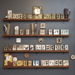 PINCH - Ceramic switchplates from All Fired Up and wooden bird figurines