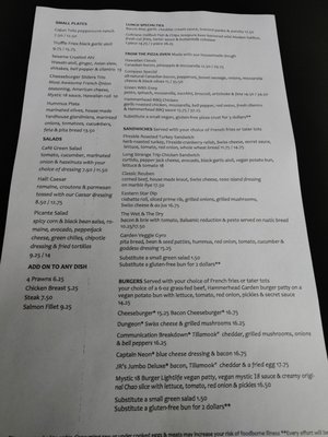 Menu photo 2 McMenamins Pat's Corner Forest Grove, OR