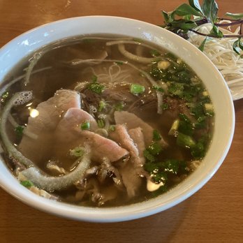 PHO ABC - 1. Pho Beef Combination with Lean Brisket, Well-Done Flank, Fat Brisket, Tendon, Tripe, and Rare Steak - Vietnamese Near Me - Citrus Heights, California PHO ABC - 1. Pho Beef Combination with Lean Brisket, Well-Done Flank, Fat Brisket, Tendon, Tripe, and Rare Steak - Vietnamese Near Me - Citrus Heights, California