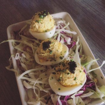 The Whale Chicago - Caviar deviled eggs - gluten-free and AMAZING. - New American Near Me - Chicago, Illinois