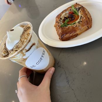 Re Coffee - Einspanner Latte and Savory Croissant - Desserts Near Me - Northridge, California Re Coffee - Einspanner Latte and Savory Croissant - Desserts Near Me - Northridge, California