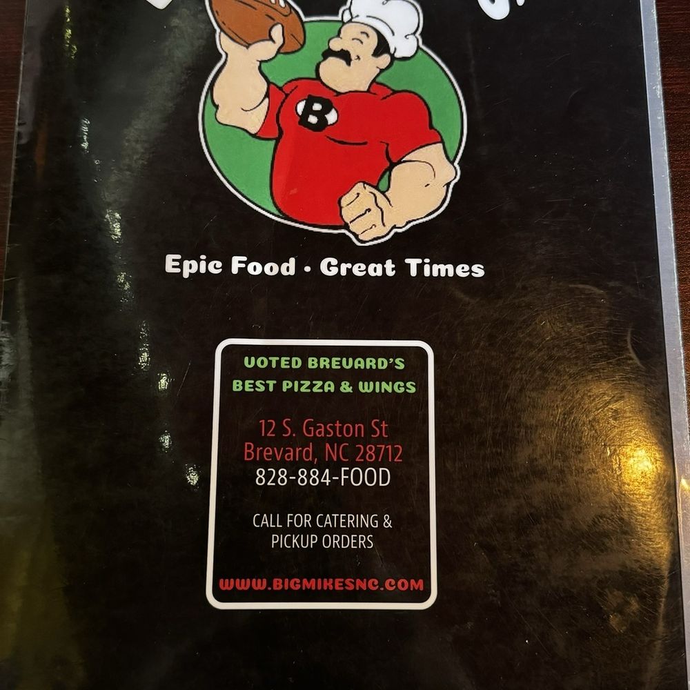 Big Mike's - Menu March 2024 - Pizza Near Me - Brevard, North Carolina Big Mike's - Menu March 2024 - Pizza Near Me - Brevard, North Carolina