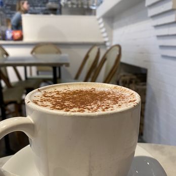 Gum Tree Cafe - a cup of coffee on a saucer - Australian Near Me - Hermosa Beach, California Gum Tree Cafe - a cup of coffee on a saucer - Australian Near Me - Hermosa Beach, California