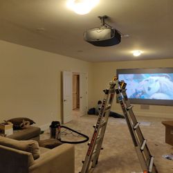 Tech Bros - Theater room set up in progress!