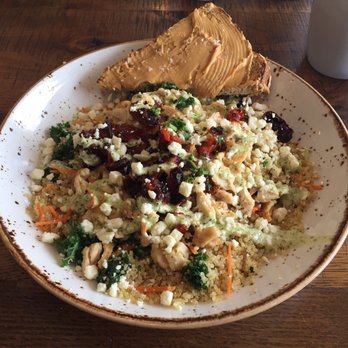 First Watch - Pesto chicken quinoa power bowl with a friends almond butter toast - Breakfast & Brunch Near Me - Chandler, Arizona First Watch - Pesto chicken quinoa power bowl with a friends almond butter toast - Breakfast & Brunch Near Me - Chandler, Arizona