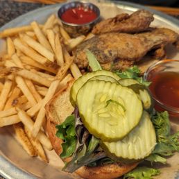 Hot honey fried chicken sandwich (good flavor but chewy chicken) Hot honey fried chicken sandwich (good flavor but chewy chicken)