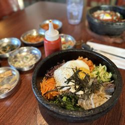Kong Tofu & BBQ - Wagyu bibimbap with all the banchan!