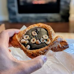 Hazelnut Chocolate Danish - incredible! IG - @bilalandjesseatfood
