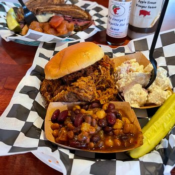 The Apple House - Jumbo Apple House Pork BBQ Sandwich - American Near Me - Linden, Virginia