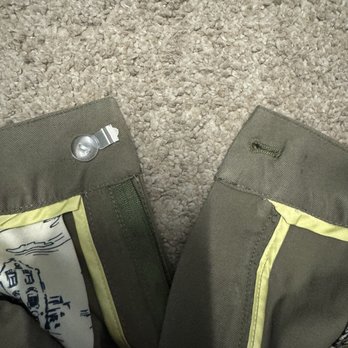 Ahem Alterations - Shoddy workmanship - button and clasp overlapping and rendered useless. - Sewing & Alterations Near Me - Flower Mound, Texas Ahem Alterations - Shoddy workmanship - button and clasp overlapping and rendered useless. - Sewing & Alterations Near Me - Flower Mound, Texas