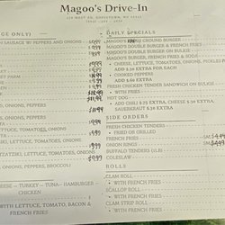 Magoo's Drive-In - Menu