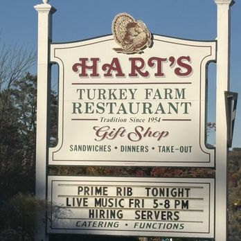 Hart's Turkey Farm Restaurant - Outside signage 10.24.26 - American Near Me - Meredith, New Hampshire Hart's Turkey Farm Restaurant - Outside signage 10.24.26 - American Near Me - Meredith, New Hampshire