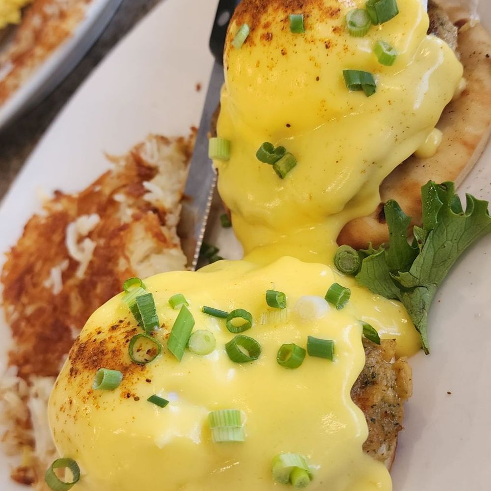 Eggsquisite Cafe - crabcake Benedict - Breakfast & Brunch Near Me - McKinney, Texas