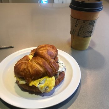 Doorknock Dinner - a croissant sandwich and coffee - Breakfast & Brunch Near Me - Norwell, Massachusetts