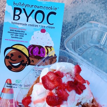 BYOC Build Your Own Cookie - Salted caramel cookie, vanilla ice cream topped with strawberries! - Desserts Near Me - Ocean City, Maryland BYOC Build Your Own Cookie - Salted caramel cookie, vanilla ice cream topped with strawberries! - Desserts Near Me - Ocean City, Maryland