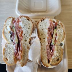 Luca Bagel - #6 - nova salmon, tomato, onions, capers, cucumbers, and scallion schmear