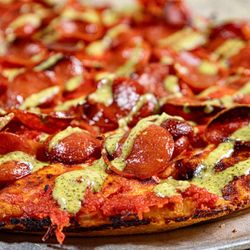 Beehive Pizza Company - The Buzz: The owners fav with yummy pesto drizzle