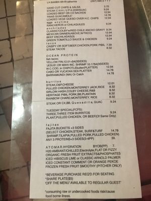 Menu photo 2 la bamba Philadelphia, PA