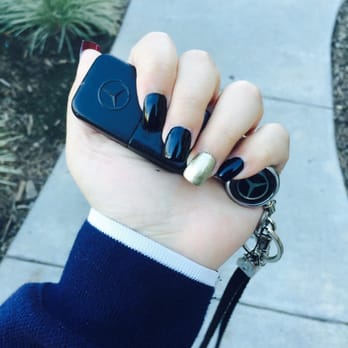 Nail Tyme - $20 black and gold with red under (louboutin) nails by Van! Exactly the shape I wanted! Super nice staff ! - Nail Salons Near Me - Corona, California