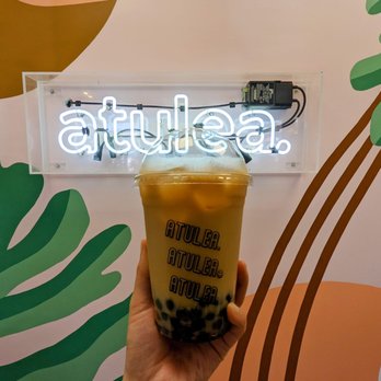 Atulea - hojicha milk tea with pearls (obligatory "aesthetic" photo) - Bubble Tea Near Me - Seattle, Washington Atulea - hojicha milk tea with pearls (obligatory "aesthetic" photo) - Bubble Tea Near Me - Seattle, Washington