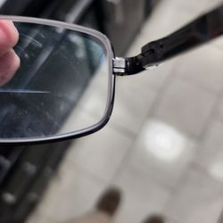 Nationwide Vision - clear gap that cannot be fixed. the screw was put in at some sort of angle and the frames are useless.