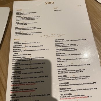 Yara - Menu - Lebanese Near Me - New York, New York Yara - Menu - Lebanese Near Me - New York, New York