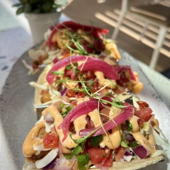 Radiance Cafe - Baja fish tacos ~ fish is mahi mahi. - Breakfast & Brunch Near Me - S Highland, California Radiance Cafe - Baja fish tacos ~ fish is mahi mahi. - Breakfast & Brunch Near Me - S Highland, California