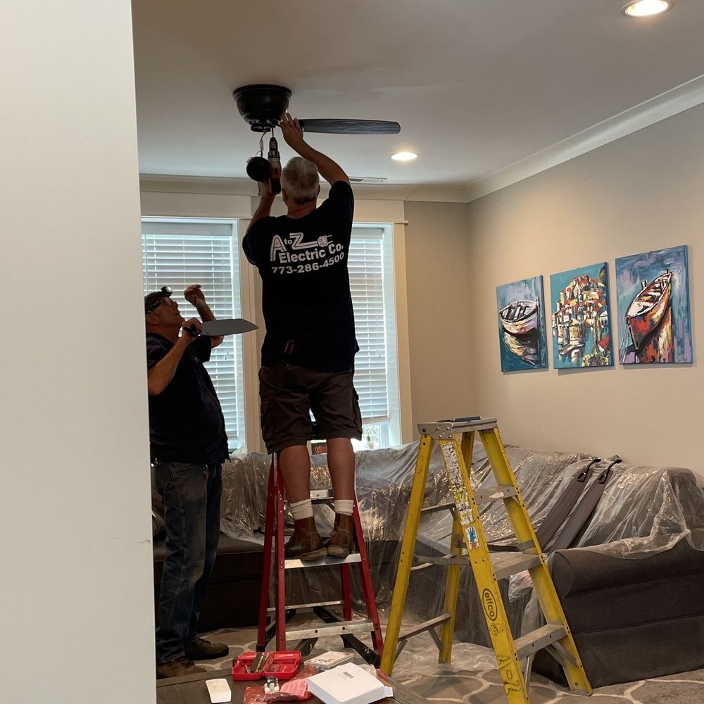 A To Z Electric - In process of install. They were very careful to cover our furniture and cleaned up nicely after. - Electricians Near Me - Chicago, Illinois A To Z Electric - In process of install. They were very careful to cover our furniture and cleaned up nicely after. - Electricians Near Me - Chicago, Illinois