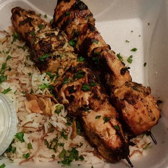 Pita Shop - Chicken kabob with angel hair rice - Mediterranean Near Me - Miramar, Florida Pita Shop - Chicken kabob with angel hair rice - Mediterranean Near Me - Miramar, Florida