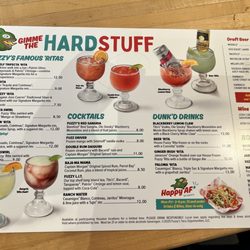 Fuzzy's Tacos and Margs - Drink menu.
