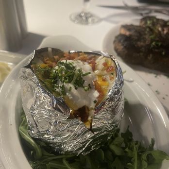 Vault Seafood and Steakhouse - Loaded baked potato - Steakhouses Near Me - Mansfield, Texas