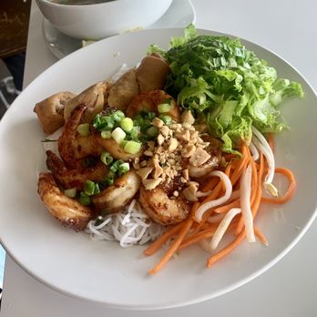 Pho Is For Lovers - Shrimp Vermicelli Noodle Plate + Beef Broth with White Rice - Vietnamese Near Me - Dallas, Texas Pho Is For Lovers - Shrimp Vermicelli Noodle Plate + Beef Broth with White Rice - Vietnamese Near Me - Dallas, Texas