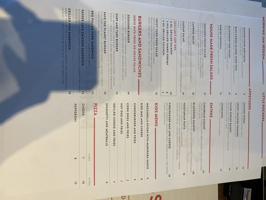 Menu photo 6 Sessions Daytona Beach, FL
