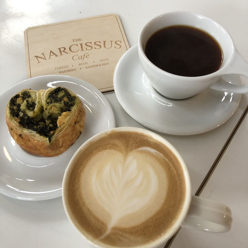 The Narcissus - Americano, latte, spinach and feta palmier - Cafes Near Me - Vancouver, British Columbia The Narcissus - Americano, latte, spinach and feta palmier - Cafes Near Me - Vancouver, British Columbia