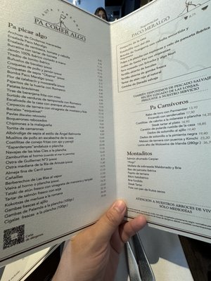 Menu photo 4 Alta Taberna Paco Meralgo Barcelona, B Menu photo 4 Alta Taberna Paco Meralgo Barcelona, B