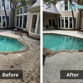Simple Services Power Washing - We power washed this concrete patio with soft-wash post treatment to keep it clean for longer. See the difference yourself! - Pressure Washers Near Me Simple Services Power Washing - We power washed this concrete patio with soft-wash post treatment to keep it clean for longer. See the difference yourself! - Pressure Washers Near Me