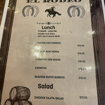 El Rodeo - Lunch menu 2 - Tex-Mex Near Me - Fremont, California