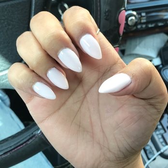 Nails by Lynn - almond shaped acrylic nails in a very light pink color - Nail Salons Near Me - West Hills, California Nails by Lynn - almond shaped acrylic nails in a very light pink color - Nail Salons Near Me - West Hills, California