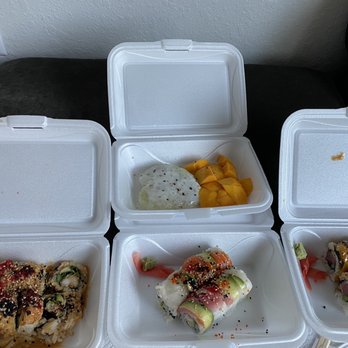 On A Roll Sushi - Sweet mango rice up top, Lady Roll, man roll, rainbow roll and mango Sticky rice with Tom kha soup #supportlocal - Sushi Bars Near Me - Tampa, Florida On A Roll Sushi - Sweet mango rice up top, Lady Roll, man roll, rainbow roll and mango Sticky rice with Tom kha soup #supportlocal - Sushi Bars Near Me - Tampa, Florida