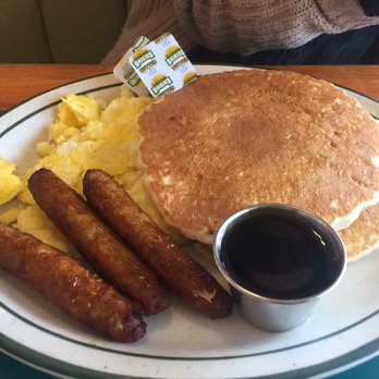 John's Place - pancakes with eggs and sausage - American Near Me - Brea, California John's Place - pancakes with eggs and sausage - American Near Me - Brea, California