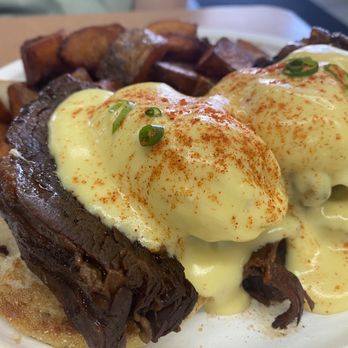 Button Up Cafe - 3. Korean Braised Short Rib Eggs Benny 47. Potato Hash - Breakfast & Brunch Near Me - Pearl City, Hawaii Button Up Cafe - 3. Korean Braised Short Rib Eggs Benny 47. Potato Hash - Breakfast & Brunch Near Me - Pearl City, Hawaii