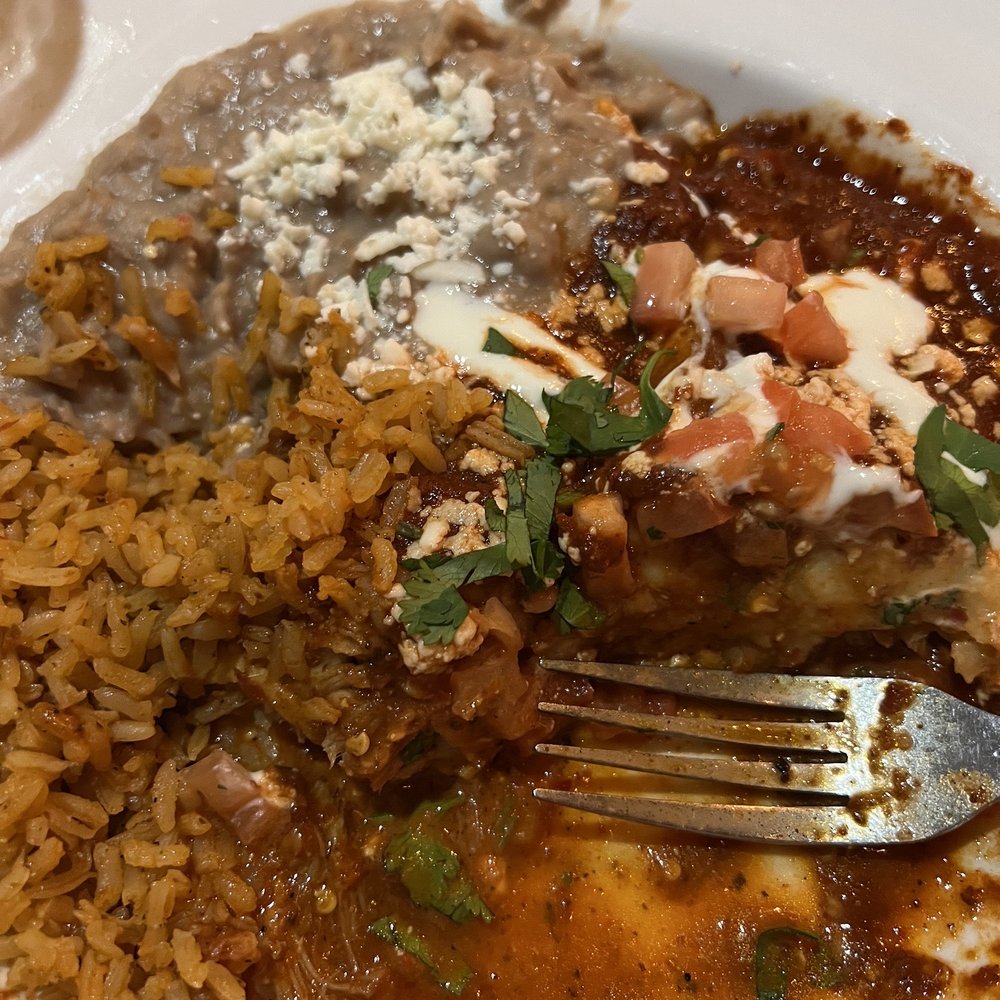 Los Sombreros - Carnitas enchiladas. Left the rest behind... the pork is in huge chunks and slimy. - Mexican Near Me - Mesa, Arizona Los Sombreros - Carnitas enchiladas. Left the rest behind... the pork is in huge chunks and slimy. - Mexican Near Me - Mesa, Arizona