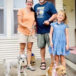 Dalmatia BnB - a happy family after their dogs stayed with Dalmatia BnB