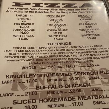 Kinchley's Tavern - Pizza menu - Pizza Near Me - Ramsey, New Jersey Kinchley's Tavern - Pizza menu - Pizza Near Me - Ramsey, New Jersey