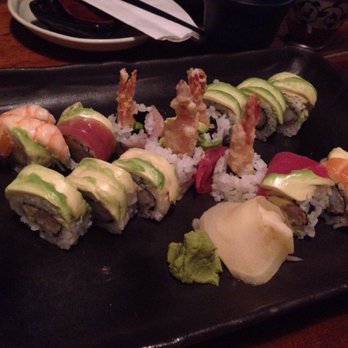 Izakaya Tomo - Shrimp tempura roll with rainbow & avocado toppings - Japanese Near Me - Edmonton, Alberta Izakaya Tomo - Shrimp tempura roll with rainbow & avocado toppings - Japanese Near Me - Edmonton, Alberta