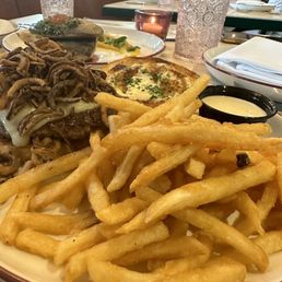 Burger with fries